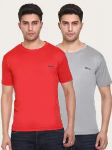 Obaan Men Pack Of 2 Dri-Fit T-shirts