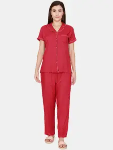 Coucou by Zivame Women Red Night suit