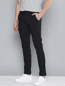 Mast & Harbour Men Black Solid Chinos Trousers