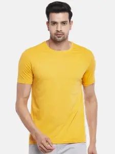 BYFORD by Pantaloons Men Mustard Yellow Solid T-shirt