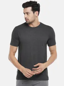 BYFORD by Pantaloons Men Charcoal Solid Round Neck T-shirt