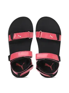 Puma Women Pink and Black Sports Sandals