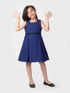 Fabindia Blue Checked Dress