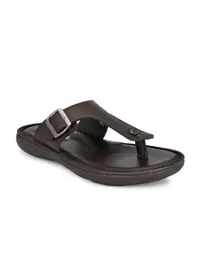 SHENCES Men Brown Ethnic Comfort Sandals