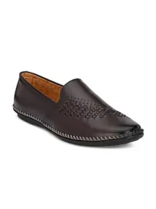 John Karsun Men Brown Perforations Mojaris