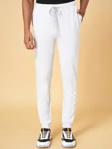 Ajile by Pantaloons Men Grey Melange Solid Slim Fit Cotton Joggers