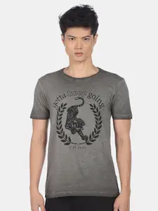 Flying Machine Men Grey Printed T-shirt