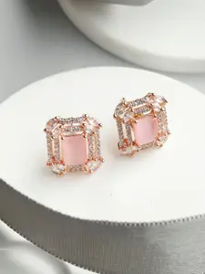 Priyaasi Women Rose Gold Contemporary Studs Earrings