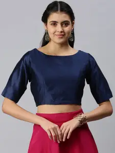 De Moza Women Navy Blue Saree Blouse