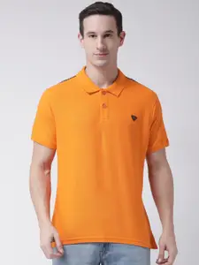 Club York Men Orange Polo Collar T-shirt