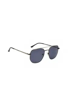 OPIUM Men Blue Lens & Gunmetal-Toned Other Sunglasses with Polarised Lens OP-1921-C03