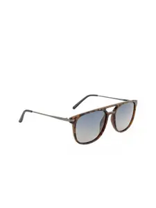 OPIUM Men Blue Lens & Brown Rectangle Sunglasses with Polarised Lens OP-1901-C02