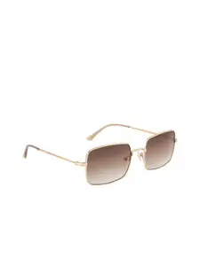 OPIUM Women Brown Lens & Gold-Toned UV Protected Rectangle Sunglasses OP-1922-C02