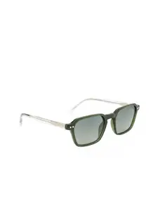 OPIUM Men Green Lens & Green Square Sunglasses with Polarised Lens