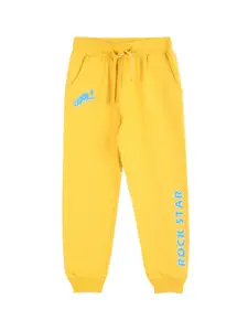 Donuts Boys Yellow Solid Straight-Fit Joggers