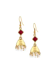 Fida Set of 3 Pink Gold-Plated Dome Shaped Jhumkas Earrings