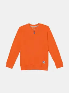Jockey Boys Super Combed Cotton Rich Printed Mandarin Collar Ribbed Cuff Sweatshirt - AB07