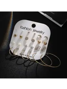 Vembley Set of 12 Gold-Plated Contemporary Studs