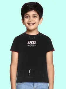 Monte Carlo Boys Black Typography Printed T-shirt