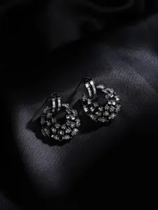 justpeachy Black Contemporary Drop Earrings