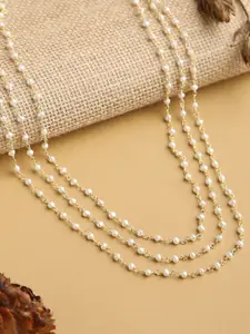 justpeachy Women Gold-Toned & Plated Beaded Layered Necklace