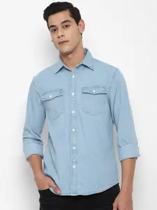 AMERICAN EAGLE OUTFITTERS Men Blue Pure Cotton Casual Shirt