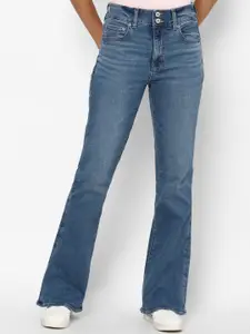 AMERICAN EAGLE OUTFITTERS Women Blue Wide Leg Light Fade Jeans