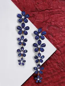 Yellow Chimes Blue Contemporary Drop Earrings