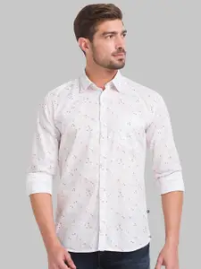 Parx Slim Fit Floral Printed Cotton Casual Shirt