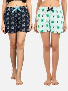 Nite Flite Women Pack of 2 Printed Lounge Shorts