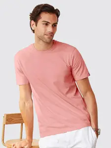 The Souled Store Men Peach-Coloured Typography Printed T-shirt