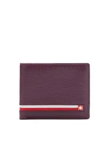 SWISS MILITARY Men Burgundy Leather Two Fold Wallet
