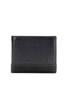 SWISS MILITARY Men Black Leather Two Fold Wallet