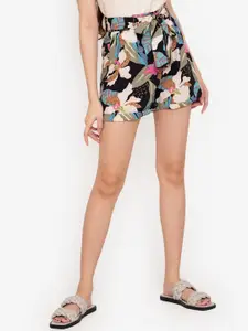 ZALORA BASICS Women Multicoloured Floral Printed High-Rise Shorts