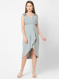 MISH Grey Georgette Midi Dress