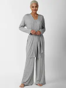FOREVER 21 Women Grey Night suit
