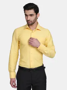 Blackberrys Men Yellow India Slim Fit Cotton Formal Shirt