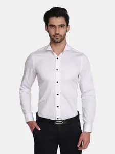 Blackberrys Men White India Slim Fit Cotton Formal Shirt