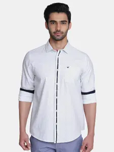 Blackberrys Men White India Slim Fit Printed Cotton Casual Shirt