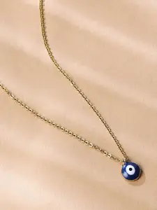 THE AAB STUDIO Women Blue & Gold-Toned & Plated Evil Eye Necklace