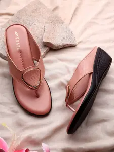 TRASE Peach-Coloured Wedge Heels
