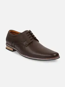 WELBAWT Men Brown Solid Leather Formal Derby