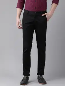 Arrow Men Black Solid Original Slim Fit Trousers