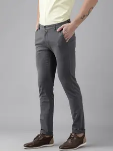 Arrow Men Grey Solid Original Slim Fit Regular Trousers