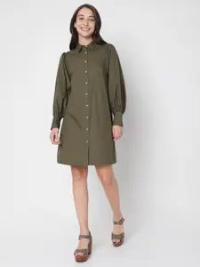 Vero Moda Women Green Shirt Dress