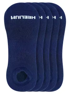 Heelium Pack of 5 Men Navy Blue Ankle Length Anti-Microbial Socks