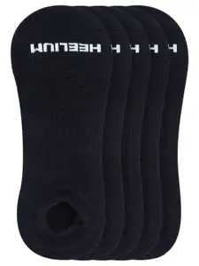 Heelium Men Black Pack Of 5 Ankle Length Socks