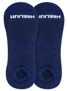 Heelium Men Pack Of 2 Navy Blue Solid Bamboo Ankle-Length Socks