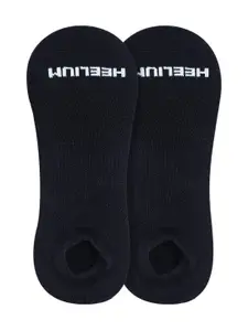Heelium Men Black Pack Of 2 Ankle Length Socks