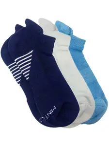 Mint & Oak Pack of 3 Men Patterned Ankle-Length Moisture-Wicking Sports Socks